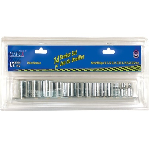 14 Pc 3/8 Shallow Socket Set Metric