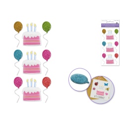 Handmade Sticker: 3d Resin Themed Elements C) Birthday Cake