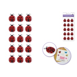 Handmade Sticker: 3d Resin Themed Elements D) Ladybugs