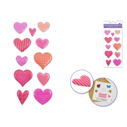 Handmade Sticker: 3d Resin Themed Elements E) Patterned Hearts