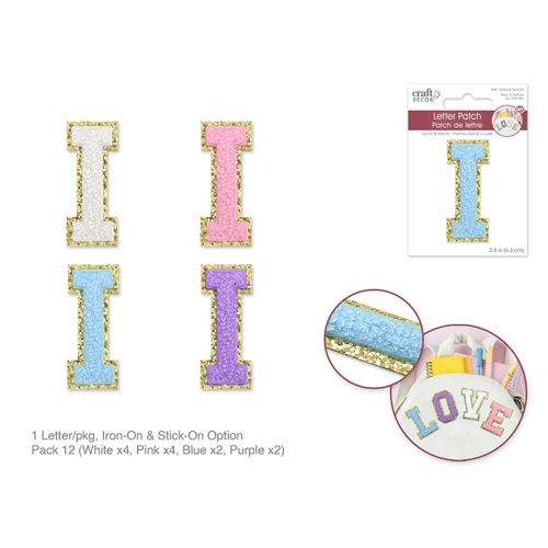 2.5 Iron-On Letter/Sticker Patch 3D Chenille I