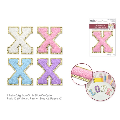 2.5 Iron-On Letter/Sticker Patch 3D Chenille X