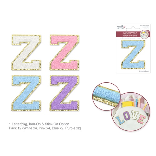 2.5 Iron-On Letter/Sticker Patch 3D Chenille Z