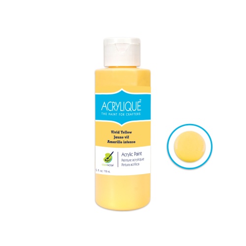 Acrylic Paint 075 VIVID YELLOW 4oz Acrylique