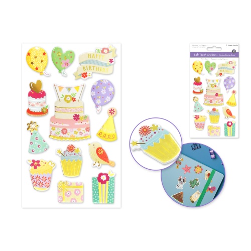 Birthday Paper Craft Sticker: 3.9x6.3