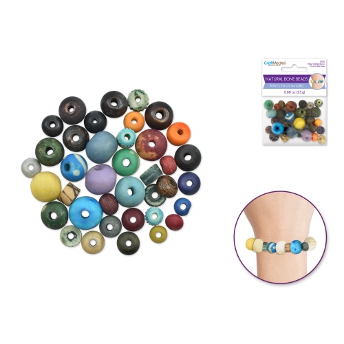 Bone Beads: B) Multi-Mix 6mm-14mm 100% Bone 25grm