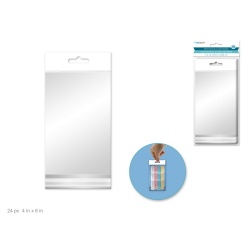 Bottom-Seal OPP Polybags 4x6" 24pc White Header"