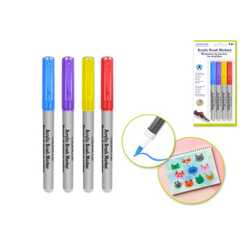 C) Brights 2g Straight Liquid Acrylic Paint Brush Markers 4pk C) Brights