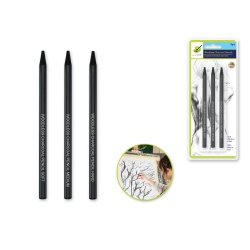 Charcoal Pencils Woodless 3pk Soft/Med/Hard
