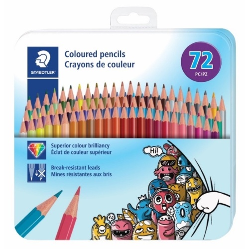 Coloured Pencils 72 Pk In Tin Box Staedtler