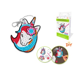 Diamond Painting DIY Keychain Kit D) Unicorn