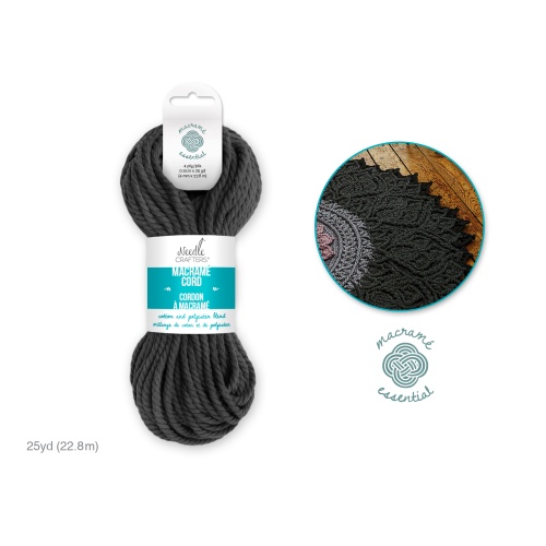 Macrame Cord D-Charcoal 4mm 25yds Needlecrafters