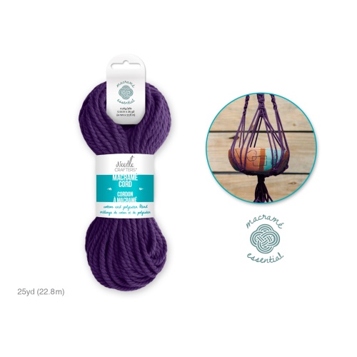 Macrame Cord I-Lilac 4mm 25yds Needlecrafters