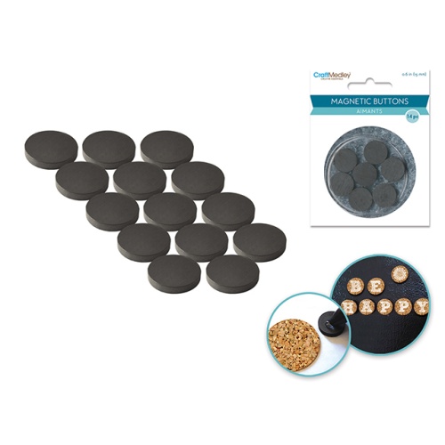 Magnetic Buttons: 15mm 14pcs/pk On Mirror