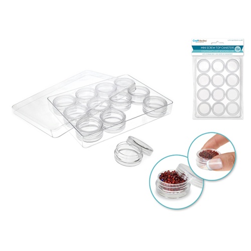 Mini Canisters 3X1.3cm.Screw Top