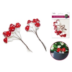 Mini Foam Mushroom Picks 12pc 2cmx6/2.5cmx6