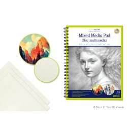 Mixed Media Artist Pad 8.25x11.75" (A4) 180gsm 20 Sht AF"