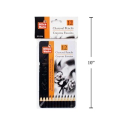 pencils charcoal 12 pack in tin case