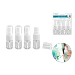 Plastic Bottles: 5ml Pump-spray Refillable Screw-top 4pc