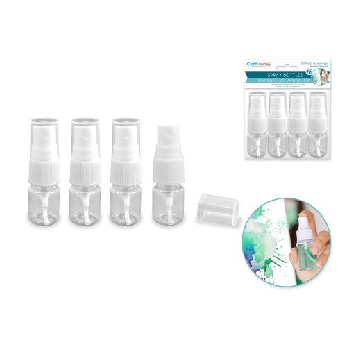Plastic Bottles: 5ml Pump-spray Refillable Screw-top 4pc