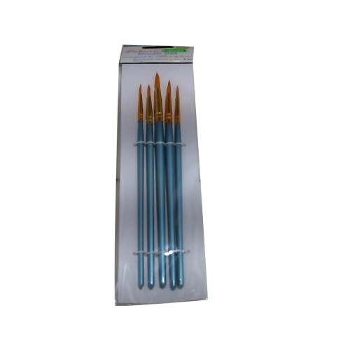 Round Deluxe Taklon Brush Set w/Wood Handle 5pc.