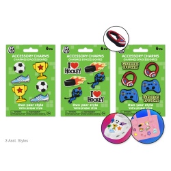 Shoe & Tote Accessory Charms Asst8eax3stl F) Fun & Games