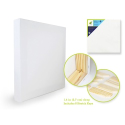 Stretch Artist Deep Canvas: Square 24x24" 3.7cmD Primed Back-Stapled"