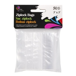 ZIPLOCK BAG 50-PC SIZE: 3 x 3" P TIME 4 CRAFTS"