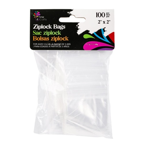 Ziplock bags 2x2 inch 100 pc time for crafts