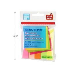 ADHESIVE MEMO 100 SHEET 5-PACK, 76x15mm DESK TECH