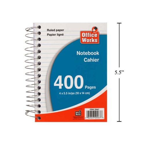 Notebook 400-P 5.5x4 Chubby Office Works
