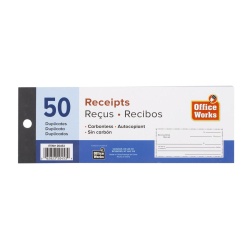 Receipts 50 duplicates office works