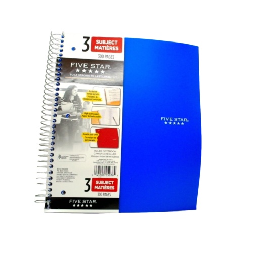 Ruled Notebook 3 Subject 300pgs. Five Star