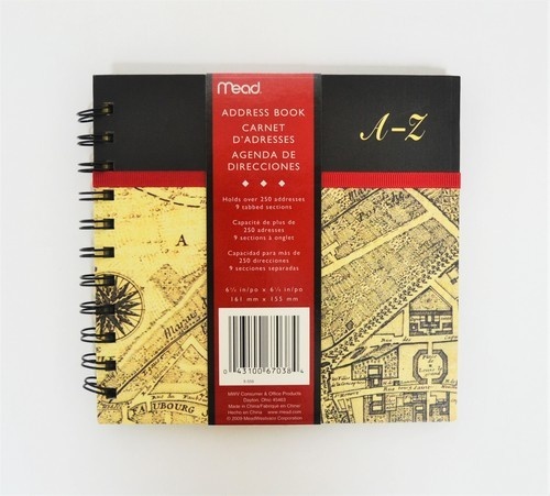 Address Book Holds 250 Addresses Mead