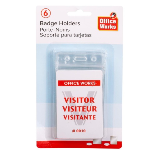 BADGE HOLDERS 8-PC. VERTICAL B/C DESK TECH