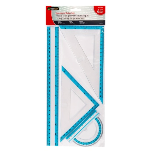 GEOMETRIC RULER SET,  4-PC., PBH *  DESK TECH