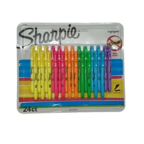 Sharpie Highlighters 24pk. Ass't Colours (or b/u $0.79ea.)