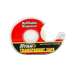 transparent tape in dispenser 18mm X 33m Titan