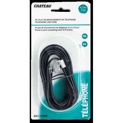 Phone Line Cord Black 15 foot