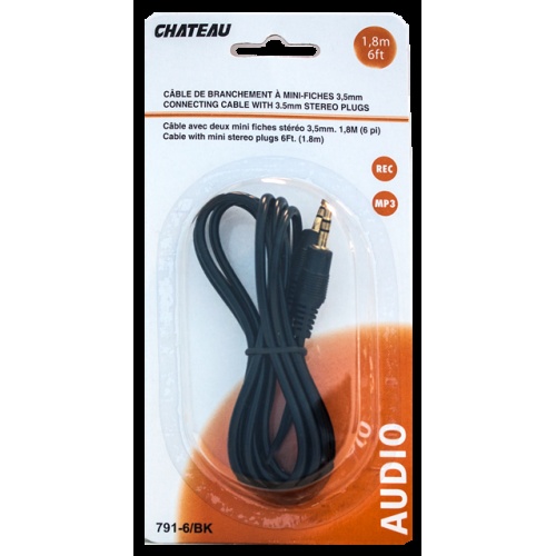 3.5mm 6 foot stereo dubbing cable male to male