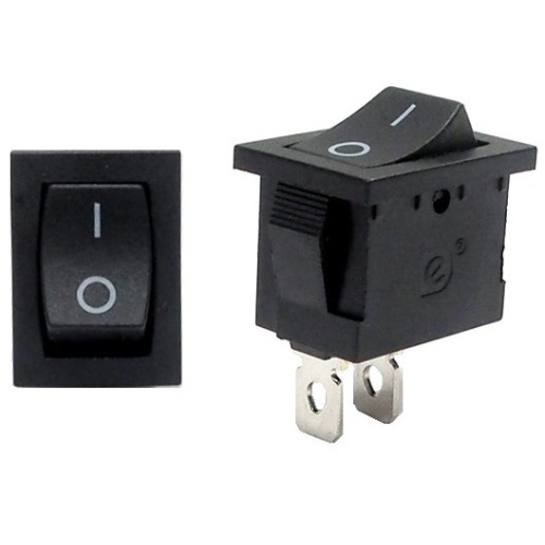 ON-OFF rocker switch S.P.S.T. - 10A 125VAC / 5A 250 VAC. - 2 pins  S.P.S.T.