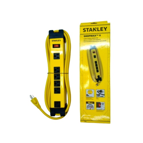 powerbar with 6 outlets - 10 foot cord - metal power strip Stanley