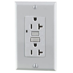 Receptacle GFI Lighted 15A white