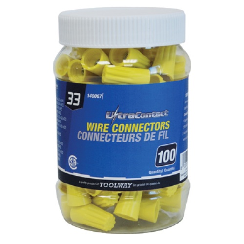 Twist on connector medium yellow #33 100 pack - marrette