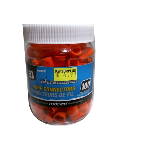 Wire connector marrettes jar of 100 orange