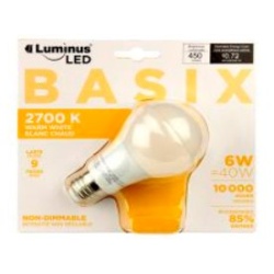 LED BASIX 6W A19 2700K LUMINUS