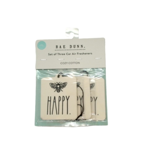 Car Air Fresheners 3pk. Cozy Cotton Happy Rae Dunn