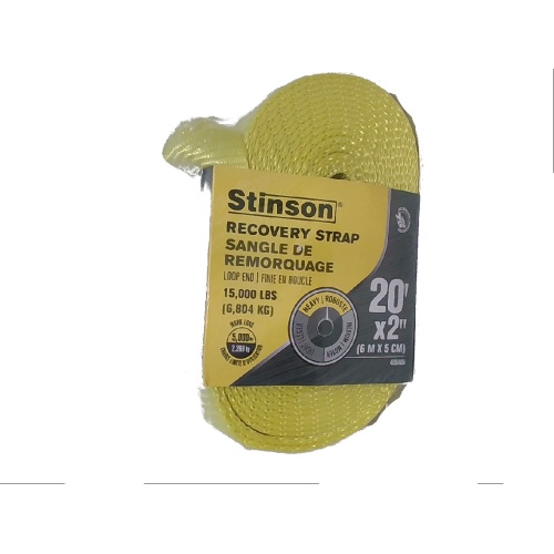 Recovery strap with loops 20 foot x 2 inch 5,000 lb work load Stinson