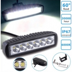 Fog light 18 watt 6 LED x 3 watts each 60 degree beam 12-24 volt DC