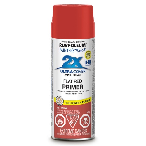 Spray Paint Flat Red Painters Touch 2X Primer 340G Rustoleum